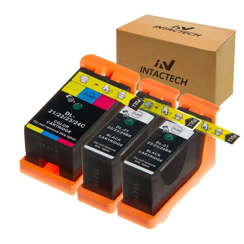 IN INTACTECH Compatible Ink Cartridges Replacement for Dell V313, V313w, V515w, V715w, P513w, P713w (Black 2 Nos and Color 1 Nos, 3-Pack) - Image 1